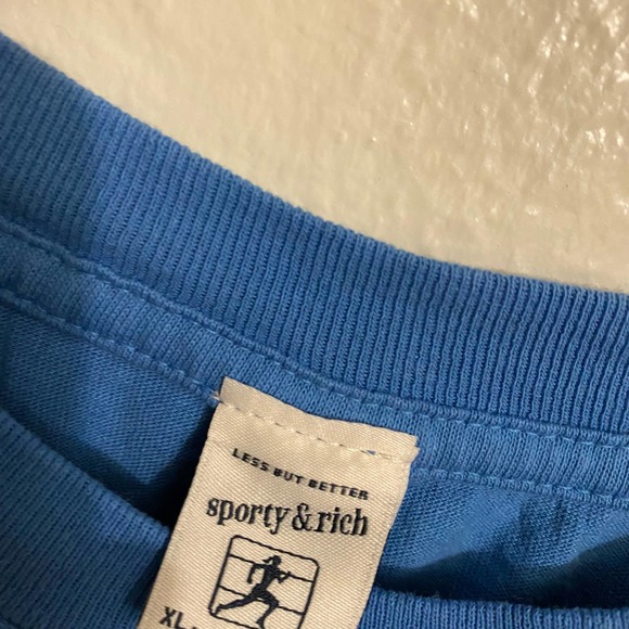 Sporty & Rich Athletic Club Tee Shirt Blue Size XL - Picture 4 of 7